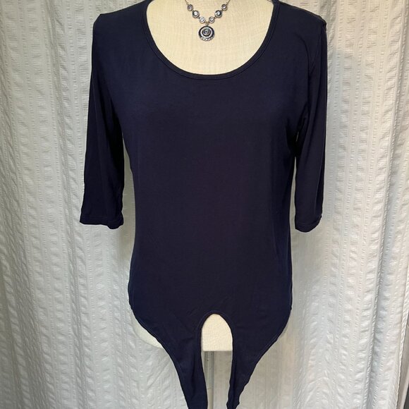 FINAL SALE - LAST CHANCE!  Great Cha Cha Vente Navy Top with 3/4 Sleeve - Picture 3 of 9